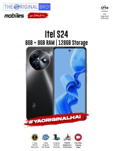 Itel S24 - 8GB RAM - 128GB Storage - PTA Approved - 1 Year Warranty - Black - The Original Bro Mobiles - TOB40